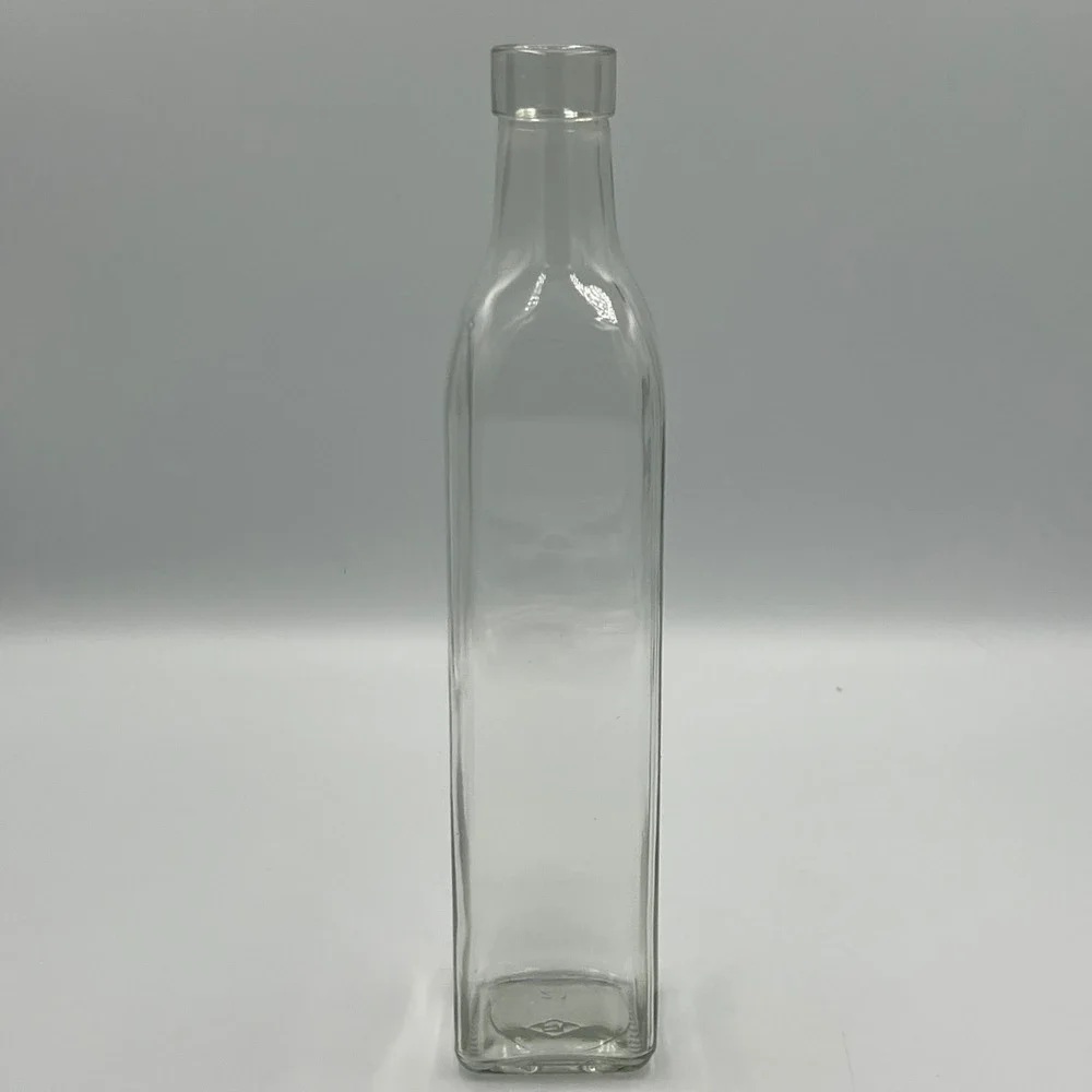 Glass Oil Dispenser Set 4 Pack Clear Square Bottles Kitchen New